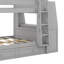 Lit superposé double pleine grandeur avec bureau et bibliothèques, tiroirs, lit superposé en bois compact pour enfants et adolescents-2058642825