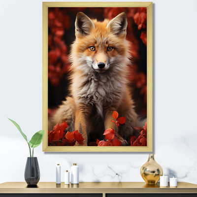 Portrait de renard en automne II - animaux, art mural sur toile