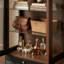 Armoire de rangement à porte française rétro en verre