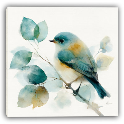Feathered Tranquility - Bird Watercolor Art Print
