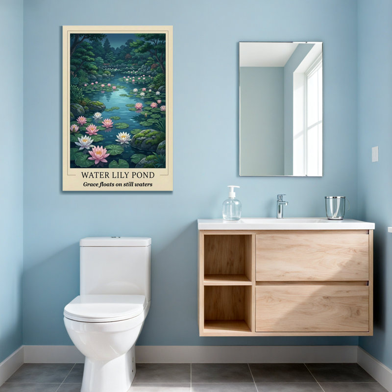 Paysage et nature Étang aux nymphéas Grace flottant sur des eaux calmes, H 24 po x l 16 po