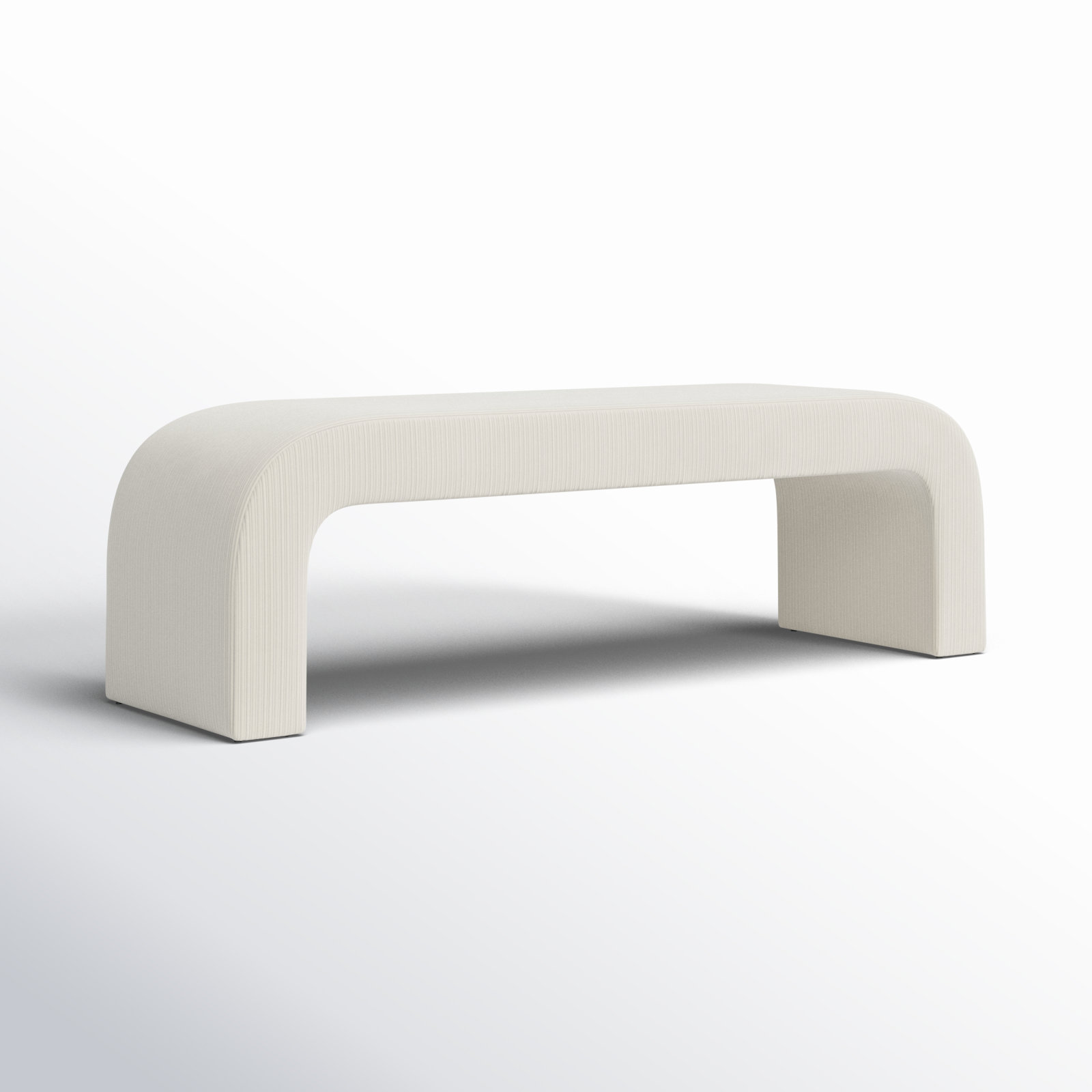 Daine 62" Upholstered Bench, Cream Cordoroy
