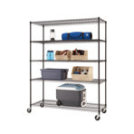 TRINITY EcoStorage 5-Tier NSF Rolling Steel Wire Shelving Unit w/ Wheels (60 in. W x 24 in. D)