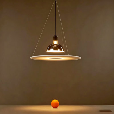 23.62" Modern Minimalist Iron Pendant Light with Acrylic Shade – Dining Room Café Ambient Lighting