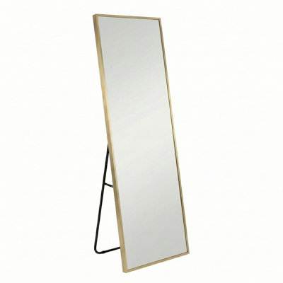  59"/64"/71" Full Length Mirror Floor Standing & Wall Mirror, Anti-Rust Aluminum Frame, Arch/Rectangle, Black/Gold