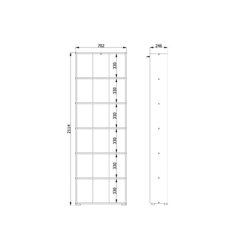 211.5 H x 70 W Bookcase