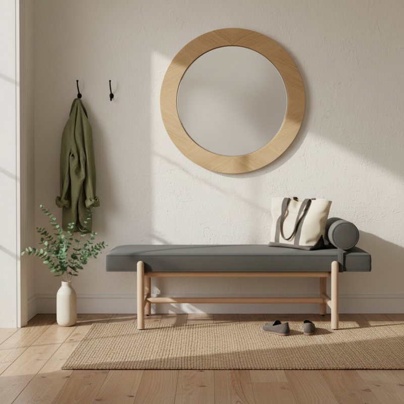 Cellire Bench, Charcoal, Natural