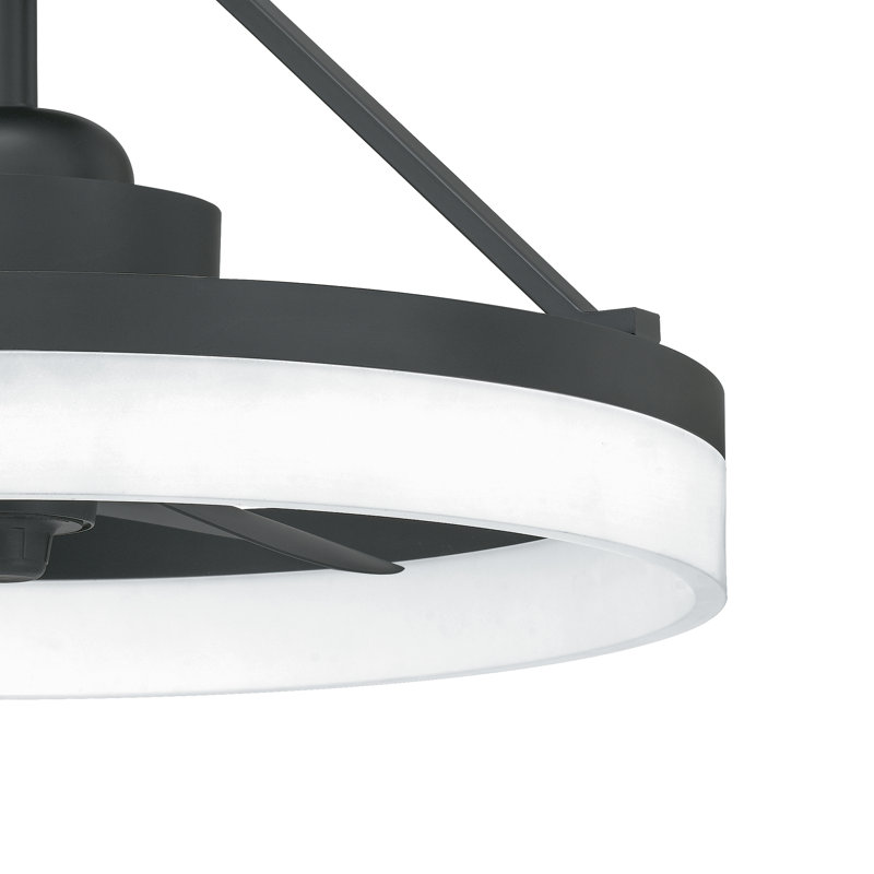 Ventilateur de plafond en cage à 3 pales de 14 po avec télécommande et ensemble d'éclairage inclus Halmstad