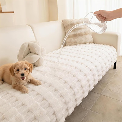 Housse imperméable pour canapé de chien, housse moelleuse lavable pour animaux de compagnie, protection antidérapante durable pour canapé à 3 coussins, 35 x 71 pouces