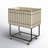 Black Metal Deep Set Wire Basket Mobile Storage Cart with Wheels and Fabric Lining, 24" x 16" x 26"