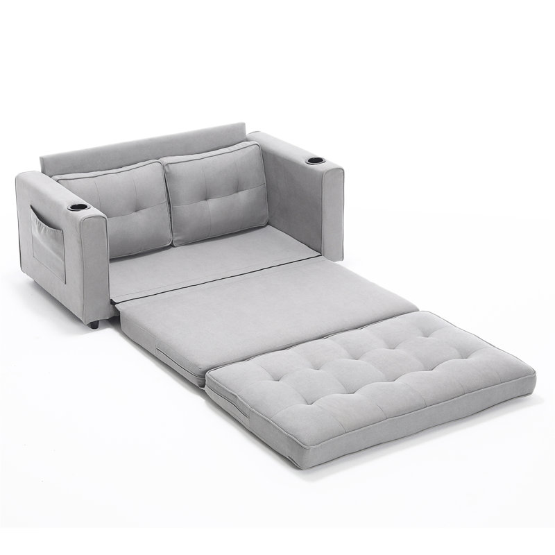 {Vidéo fournie} Canapé-lit convertible 3-en-1 pour futon, Gris clair