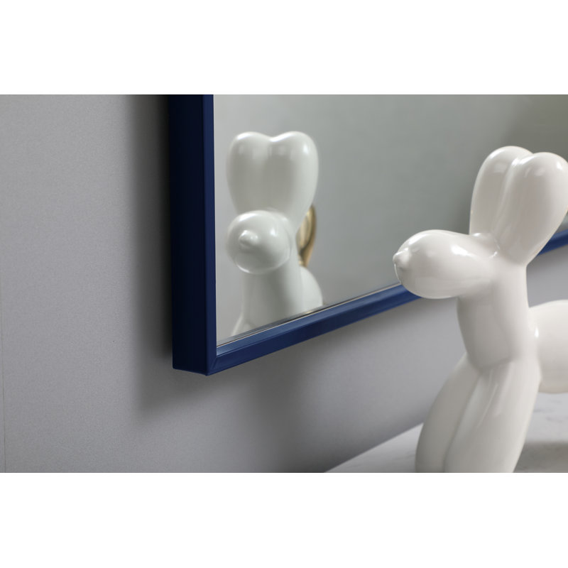 Sabine Metal Rectangle Wall Mirror, 60" x 24", Blue