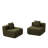 Compression Sectionals, Green Chenille Modular Sofa for Modern Home