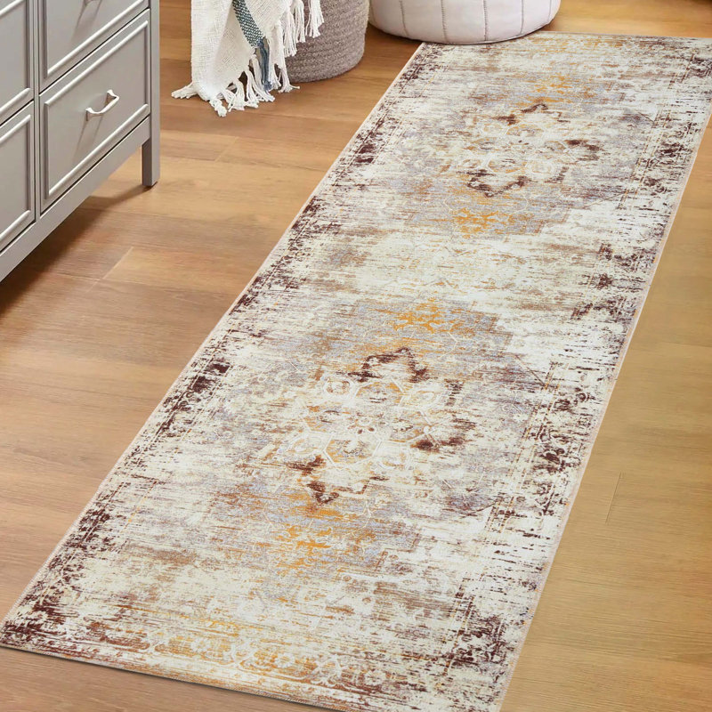 Tapis d'intérieur lavable à la machine Polston, Tapis de couloir 2 pi 7 po x 12 pi