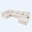 Canapé modulaire en chenille surdimensionné 125,5 po à 6 sièges avec repose-pieds mobile 125,5 po-1902956142