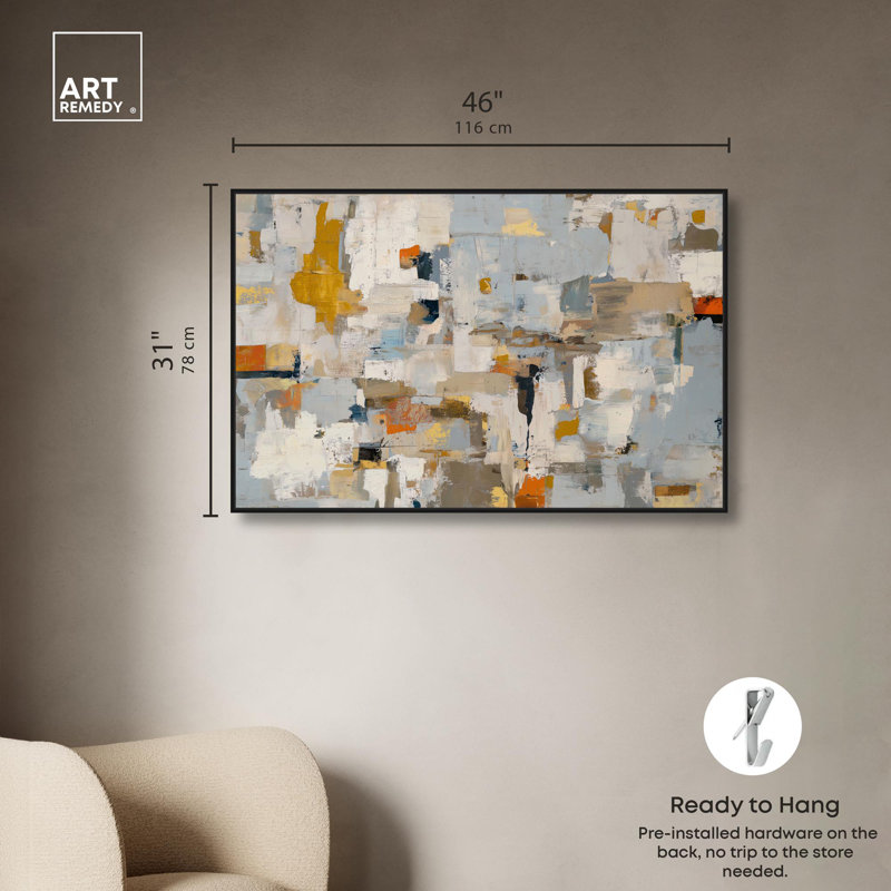 Impression sur toile Urban Sediment Boho par Art Remedy, H 45 po x l 30 po, Structure noire