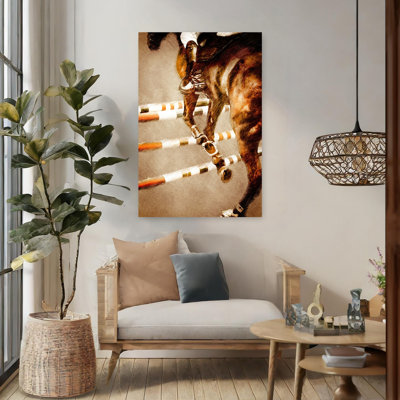 «Dynamic Horse Jump», art mural cheval contemporain