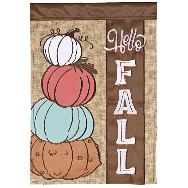 Garden Flag Pumpkins Hello