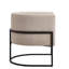 Chaise glamour moderne en lin avec base en métal stable, courbe pour un décor décontracté chic, salon de style noir