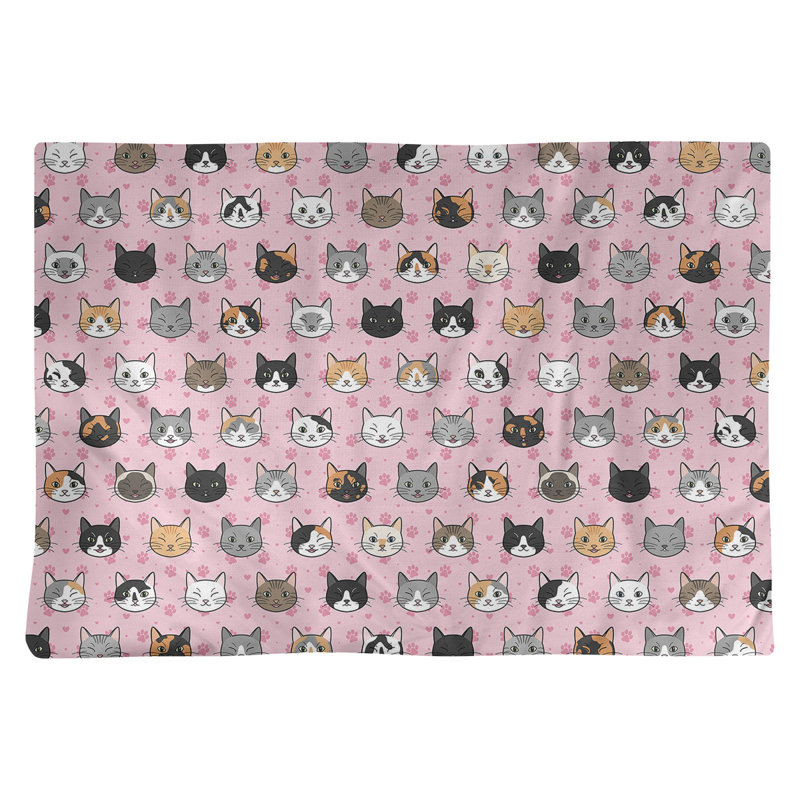 Napperon en coton 18 po Kitty Cat, Rose
