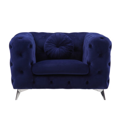 Atronia Blue Velvet Chair
