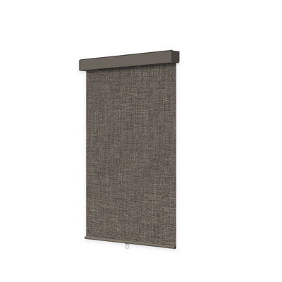  100% Blackout Roller Shades, Free-Stop Cordless Roller Blinds for Windows, Thermal Insulated Linen Fabric Window Shades UV Protection for Home, Door, Coffee, 34.5"W x 72"H