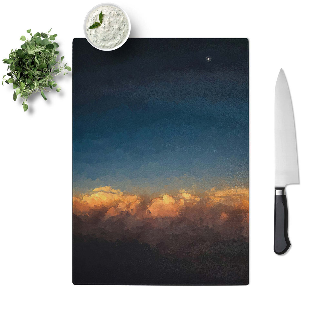 Tempered Glass the Moon Above Nebraska in Abstract Chopping Board