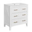 Meuble-lavabo 60 po avec lavabo en céramique, structure en bois massif, 3 tiroirs, planche simple, apparence rétro, meuble-lavabo à charnières réglables à fermeture douce, solution de rangement polyvalente, style classique, design-282538926