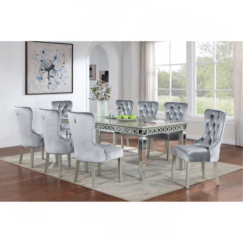 Ensemble de salle à manger Glam, 9 pièces : table, 8 chaises