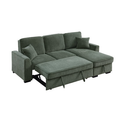 90.5 inch Modern L-Shape Multifunctional Storage Corner Sofa Bed