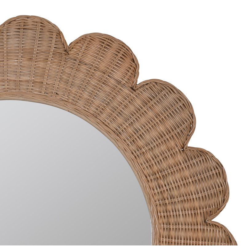 Sonia Scalloped Rattan Mirror