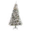 Sapin de Noël floqué avec lumières DEL-1796319353