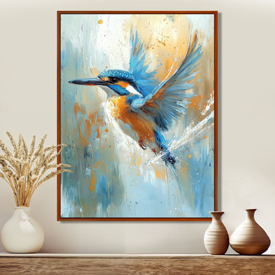 Martin-pêcheur au bord de la rivière - oiseau, art mural