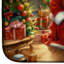 Tapis de vaisselle Tibetan Mastiff and Santa Claus