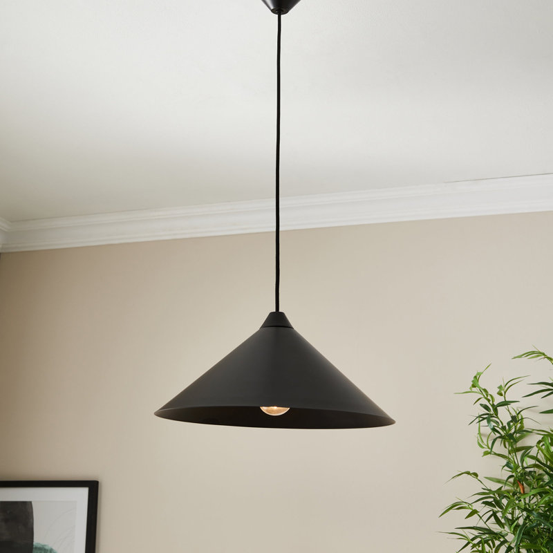 1 - Light Pendant, Matt Black Paint