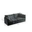 2 For Home Lounge: Grey Chenille. Solid Wood Support, Breathable Fabric, Sponge. Reconfigurable Seating, Easy Assembly