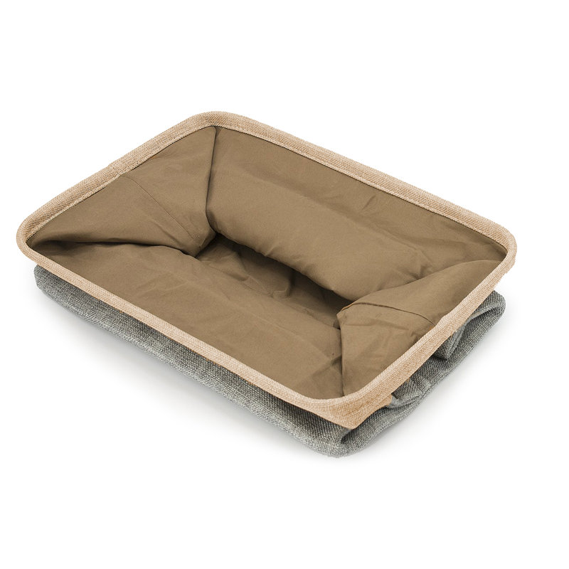 Sorbus Fabric Storage Bins for Shelves 6 Pack - 15" Sturdy Collapsible Storage Bins with 2 Handles, Beige/Grey
