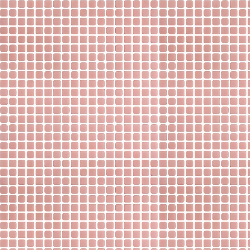 Venini .5" Mini Square Frosted Glass Mosaic Tile, Pink