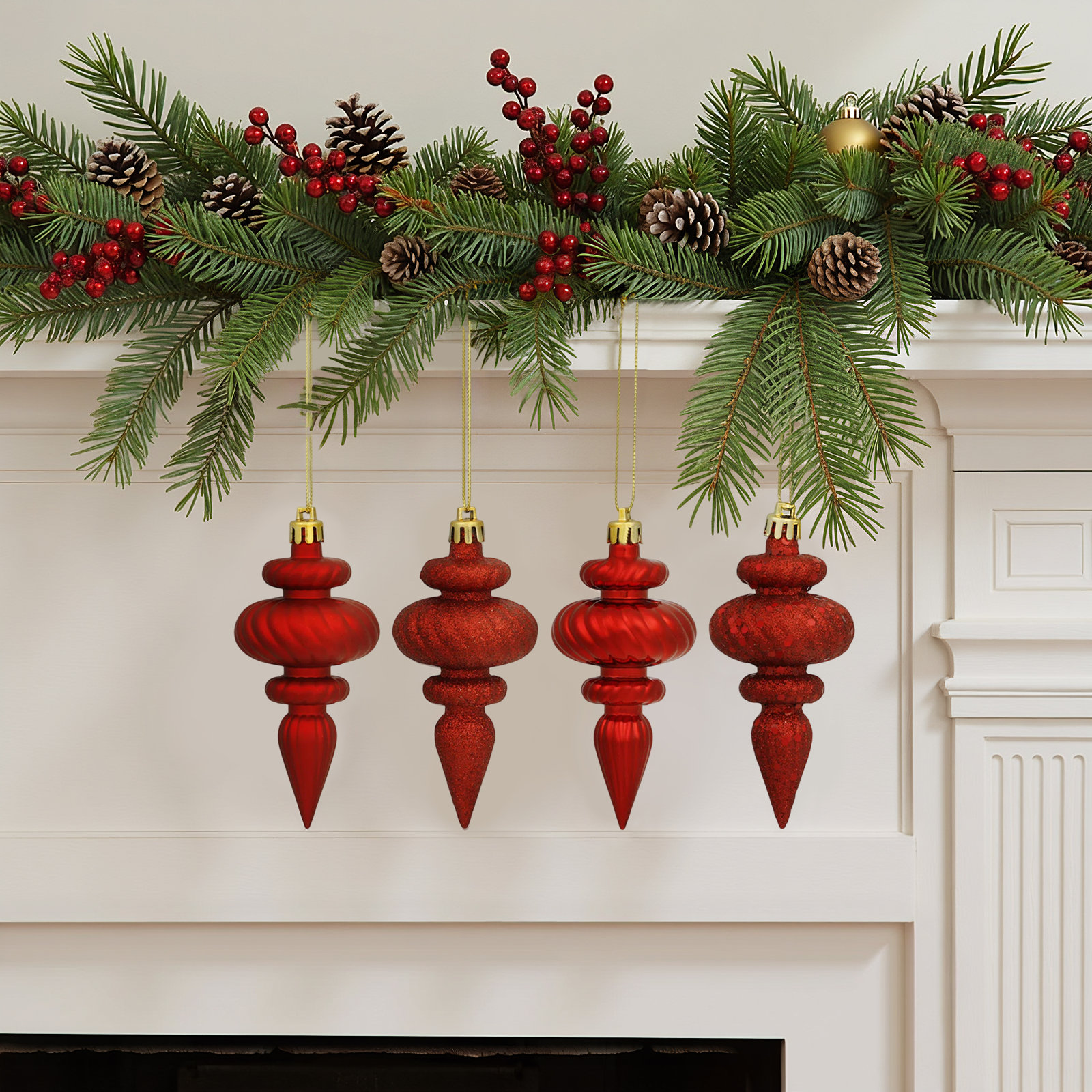 Mercury Row® 4" Shatterproof Finial Ornament, Red