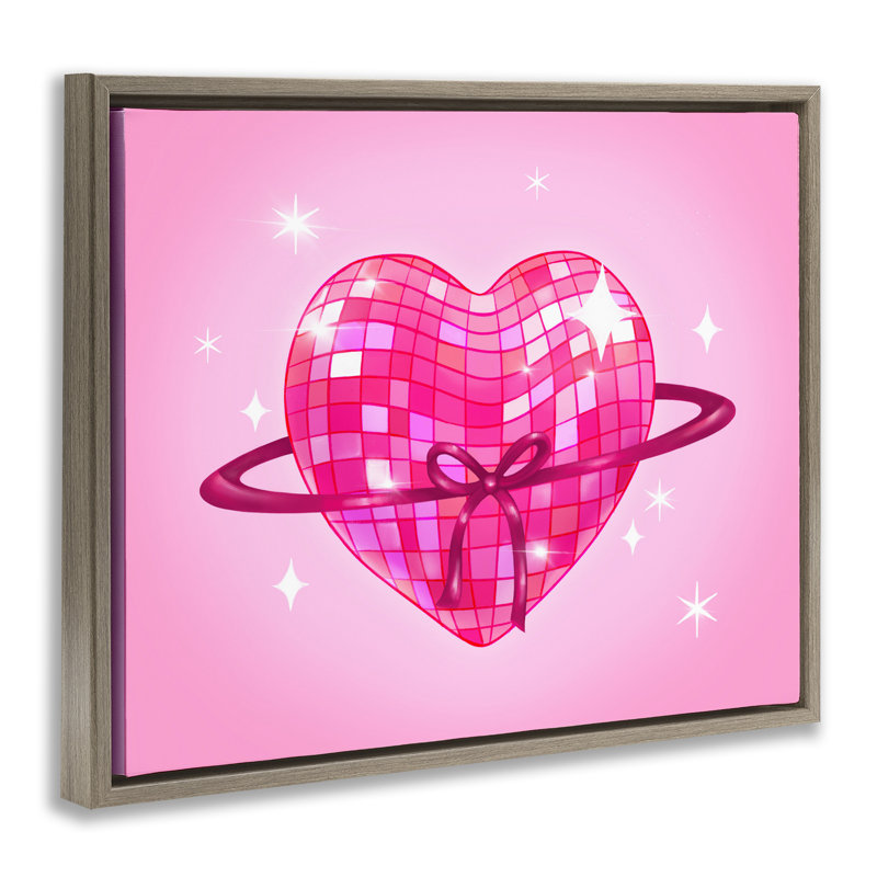 Cadre flottant Disco Heart, H 17 po x l 21 po, Cadre flottant orme Montalcino