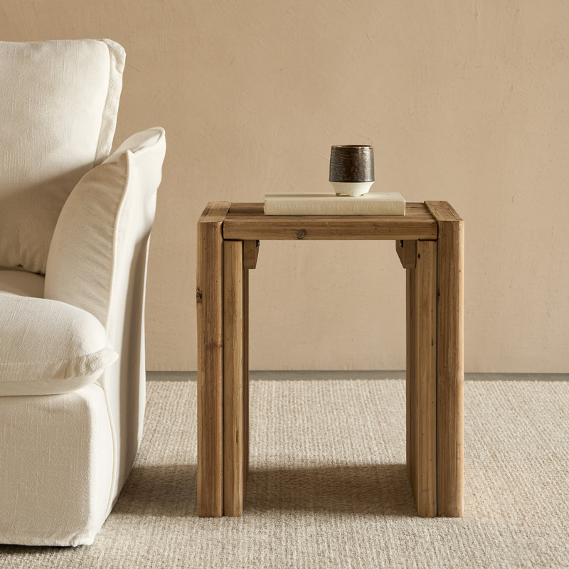 17.7'' W Rustic Reclaimed Wood End Table