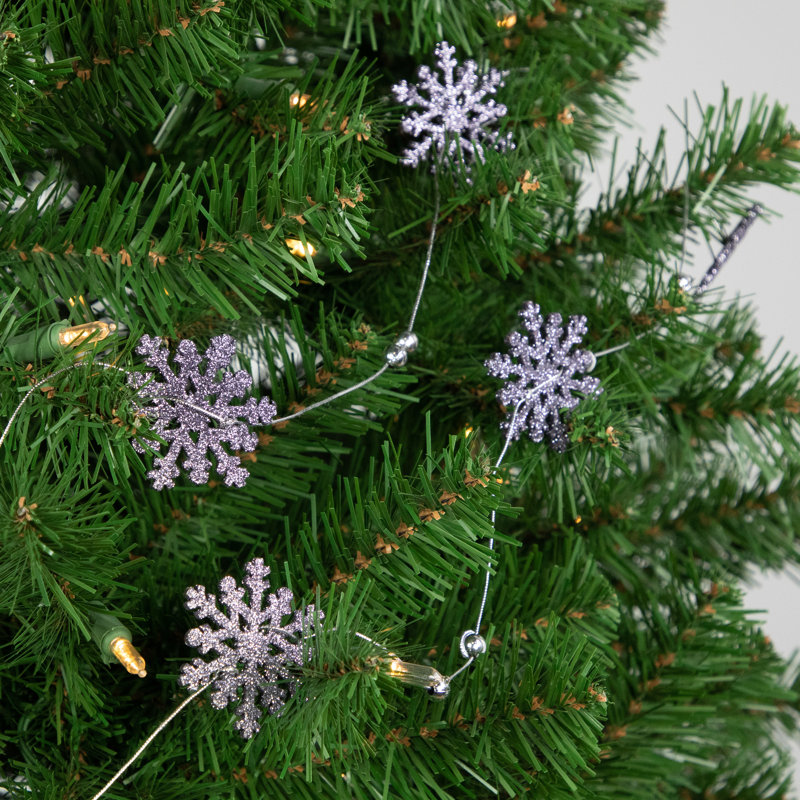 Guirlande de Noël 5 pi avec flocons de neige et perles