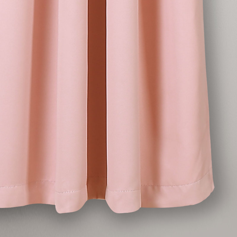 Insulated Blackout Curtain Pair, 52"W x 63"L, Pink