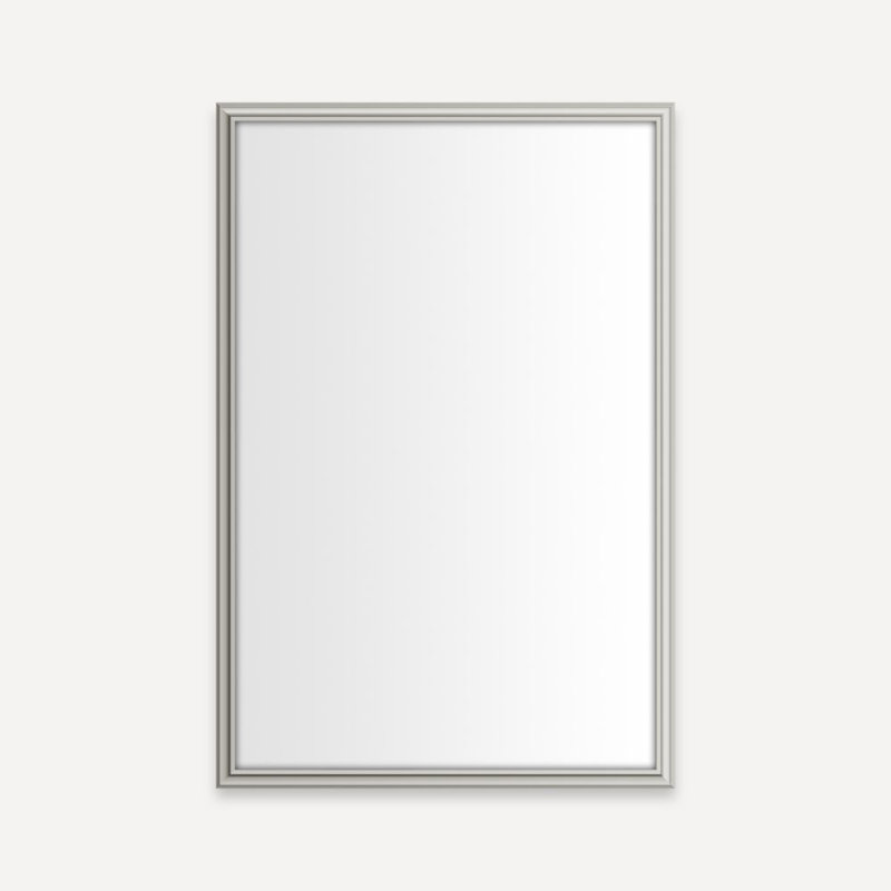 Miroir de salle de bain Main Line, H 30 po x l 24 po x P 1,63 po, Nickel poli