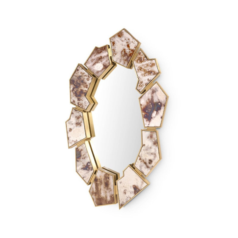 Lucas Novelty Brass Wall Mirror, Antique