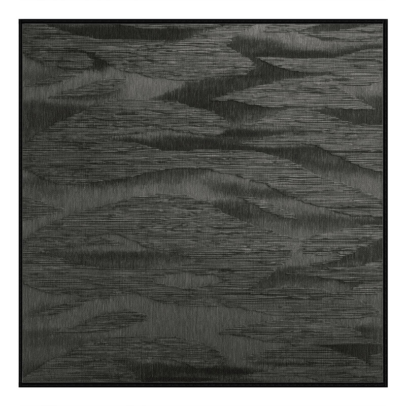 Tapis abstrait gris lavable à la machine, Carré 5 pi