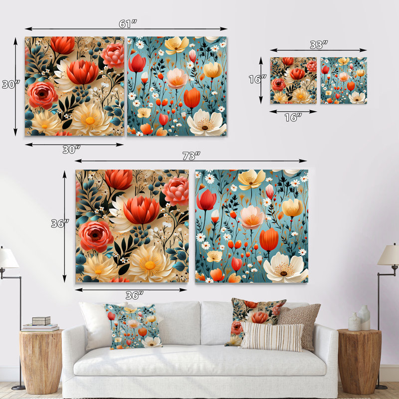 Dysart - Ensemble de 2 art mural en verre acrylique, H 36 po x l 73 po