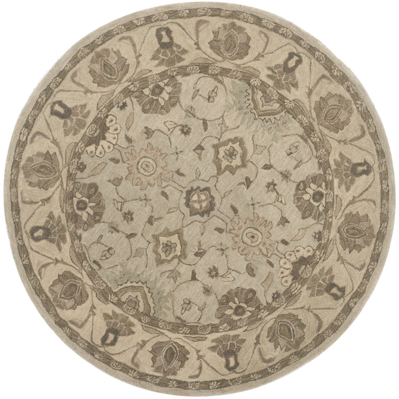Caresse Hand Tufted Wool Pile Southwestern Rug, Round 6'