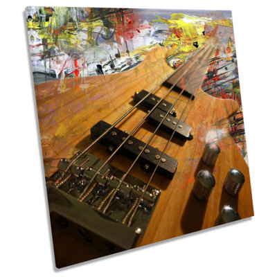 Guitar Music Grunge Modern - Wrapped Canvas Print