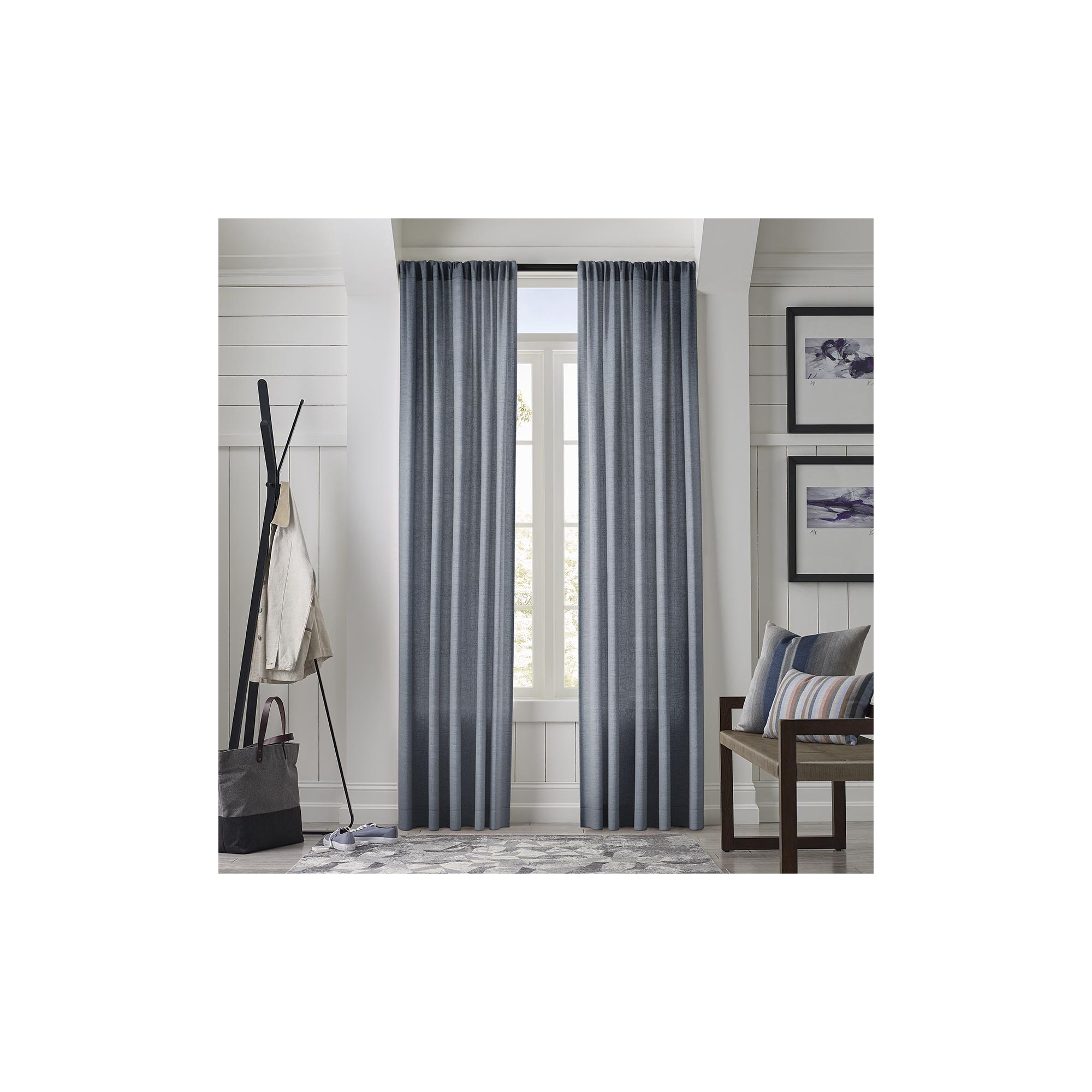 Tecoma Room Darkening Curtain, 50" W x 120" L, Indigo